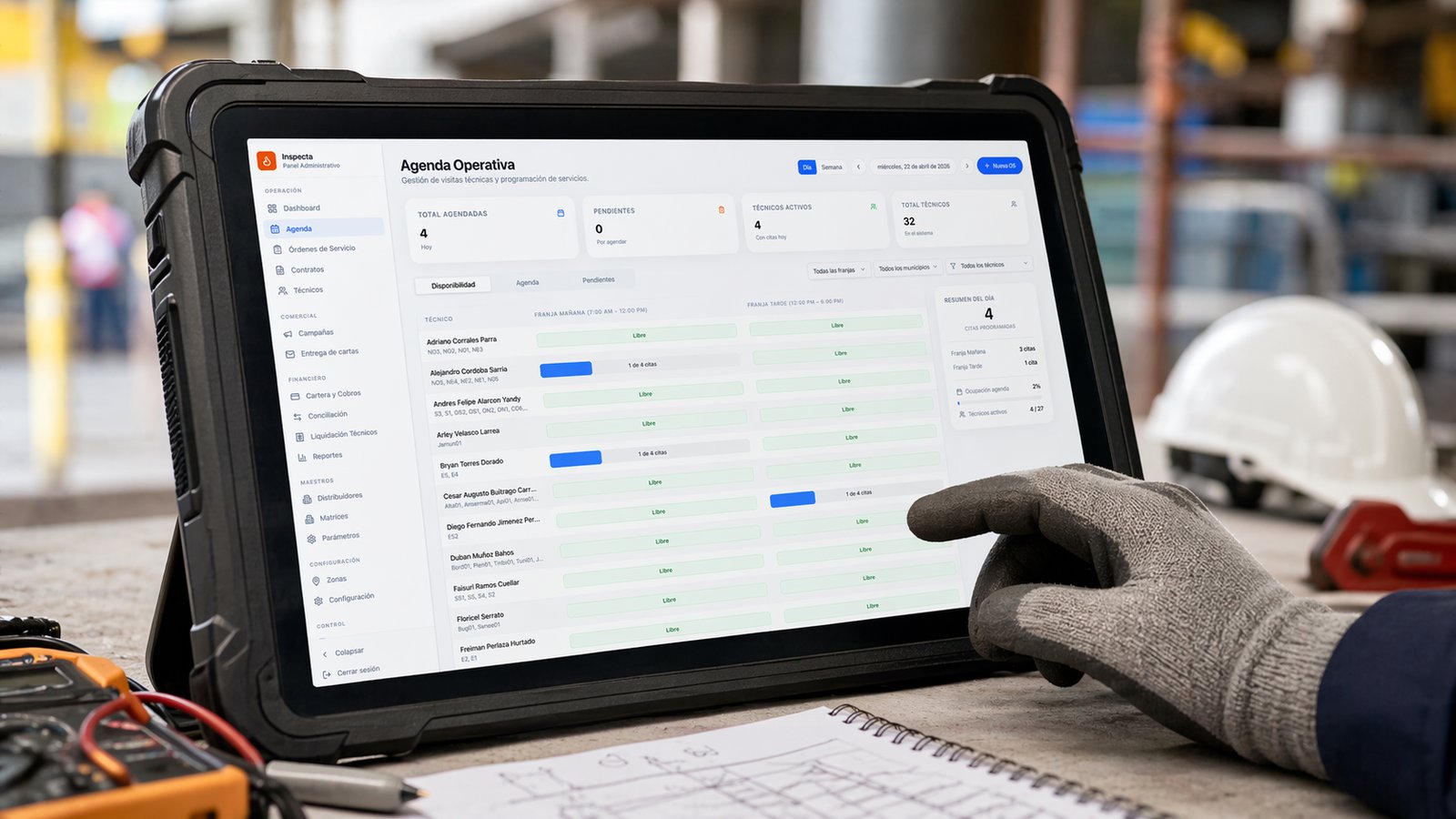 Inspecta — gas inspection ERP in field operations